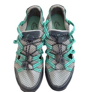 Chaco Drawstring Hiking + Water Shoes, Grey/Green, Size 10.5